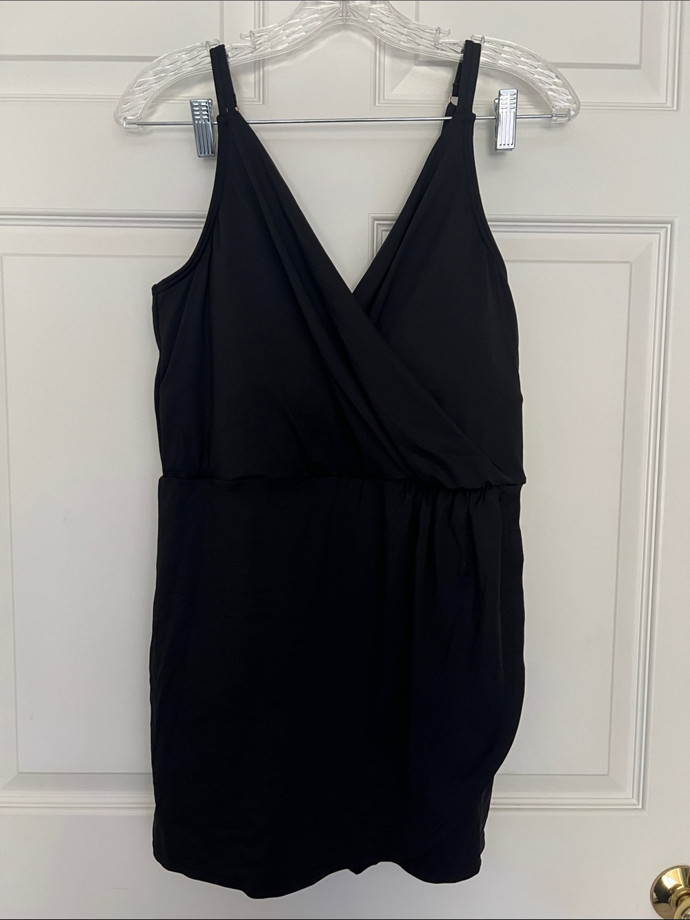 Classic Black Wrap-Front Women's swimsuit